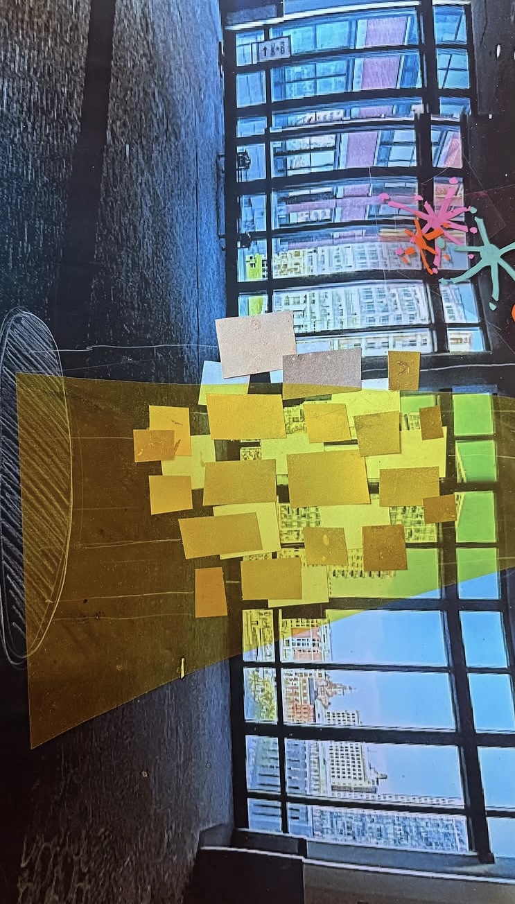 Paper and cardboard sketch models on workbench